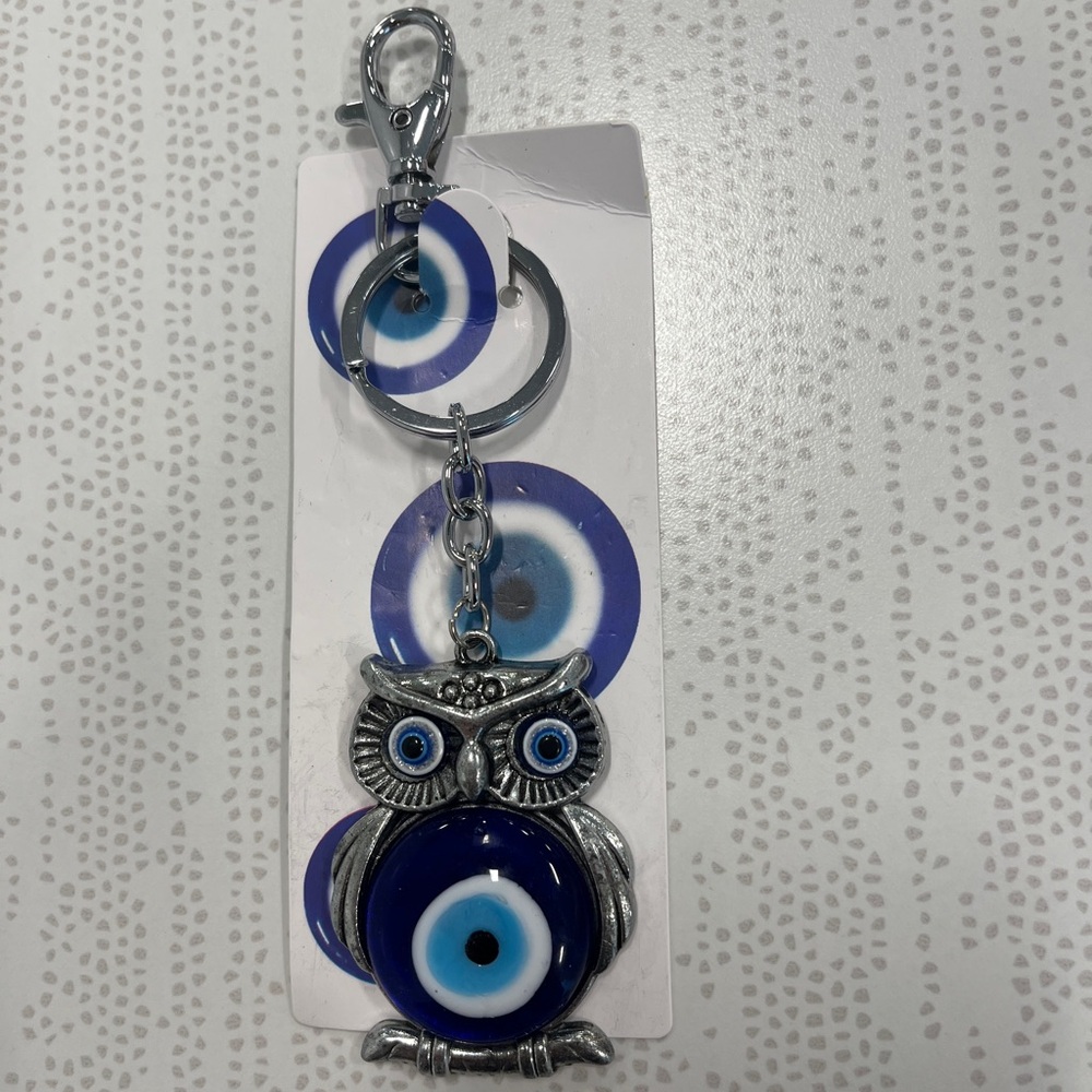 Beautiful Evil Eye Owl Keychain